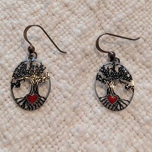 Celtic Family Tree with Heart Earrings